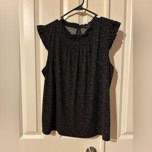 Adrianna Papell Black Ruffle Blouse